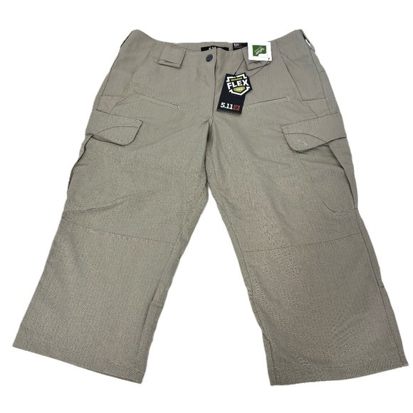 5.11 Tactical Khaki Stryke Covert Cargo Capris Womens Size 10L NWT - Picture 1 of 15
